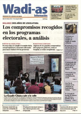 'Wadi-as información : periódico semanal de la comarca de Guadix.' - Año III Número 164 - 2005 mayo 27