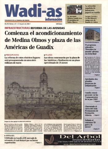 'Wadi-as información : periódico semanal de la comarca de Guadix.' - Año III Número 167 - 2005 junio 17