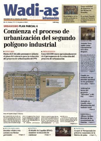 'Wadi-as información : periódico semanal de la comarca de Guadix.' - Año III Número 171 - 2005 julio 15