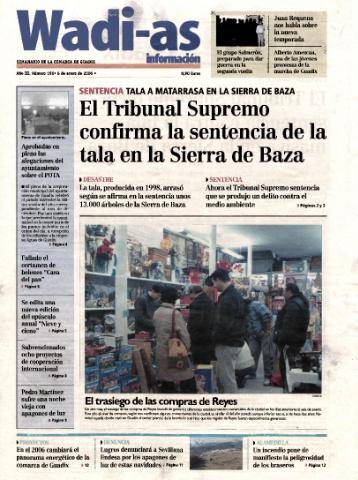'Wadi-as información : periódico semanal de la comarca de Guadix.' - Año III Número 196 - 2006 enero 6