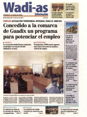 'Wadi-as información : periódico semanal de la comarca de Guadix.' - Año III Número 198 - 2006 enero 20