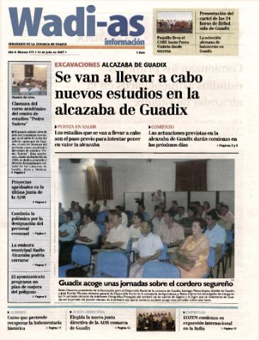 'Wadi-as información : periódico semanal de la comarca de Guadix.' - Año V Número 275 - 2007 julio 13