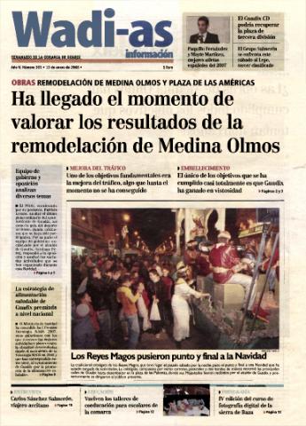 'Wadi-as información : periódico semanal de la comarca de Guadix.' - Año V Número 301 - 2008 enero 11