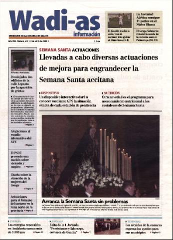 'Wadi-as información : periódico semanal de la comarca de Guadix.' - Año VIII Número 417 - 2010 abril 2