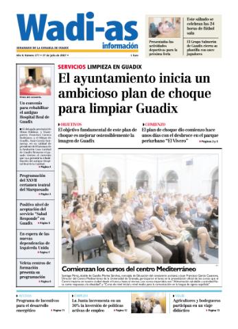'Wadi-as información : periódico semanal de la comarca de Guadix.' - Año V Número 277 - 2007 julio 27