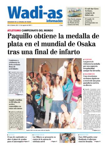 'Wadi-as información : periódico semanal de la comarca de Guadix.' - Año V Número 282 - 2007 agosto 31
