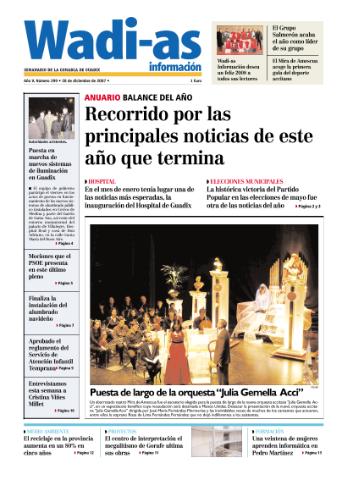 'Wadi-as información : periódico semanal de la comarca de Guadix.' - Año V Número 299 - 2007 diciembre 28