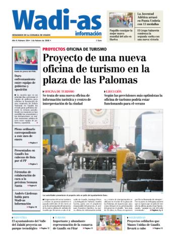 'Wadi-as información : periódico semanal de la comarca de Guadix.' - Año V Número 304 - 2008 febrero 01