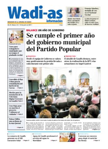 'Wadi-as información : periódico semanal de la comarca de Guadix.' - Año VI Número 324 - 2008 junio 20