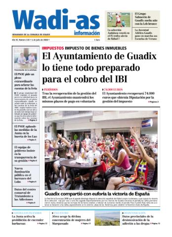 'Wadi-as información : periódico semanal de la comarca de Guadix.' - Año VI Número 326 - 2008 julio 04