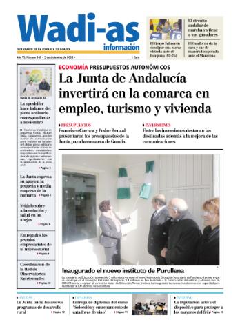 'Wadi-as información : periódico semanal de la comarca de Guadix.' - Año VI Número 348 - 2008 diciembre 05