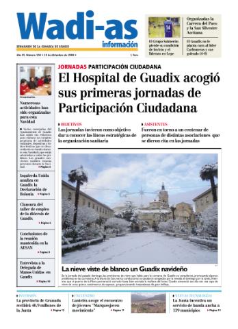 'Wadi-as información : periódico semanal de la comarca de Guadix.' - Año VI Número 350 - 2008 diciembre 19