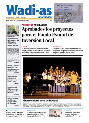 'Wadi-as información : periódico semanal de la comarca de Guadix.' - Año VI Número 351 - 2008 diciembre 26
