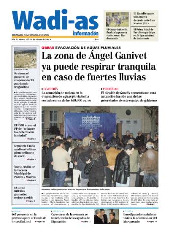 'Wadi-as información : periódico semanal de la comarca de Guadix.' - Año VI Número 357 - 2009 febrero 06