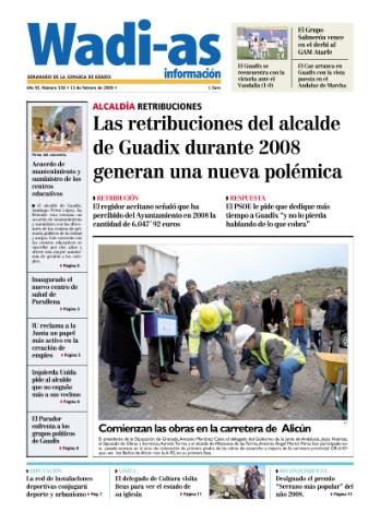 'Wadi-as información : periódico semanal de la comarca de Guadix.' - Año VI Número 358 - 2009 febrero 13