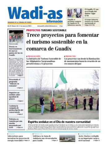 'Wadi-as información : periódico semanal de la comarca de Guadix.' - Año VI Número 361 - 2009 marzo 06