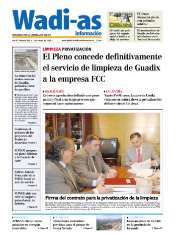 'Wadi-as información : periódico semanal de la comarca de Guadix.' - Año VI Número 362 - 2009 marzo 13