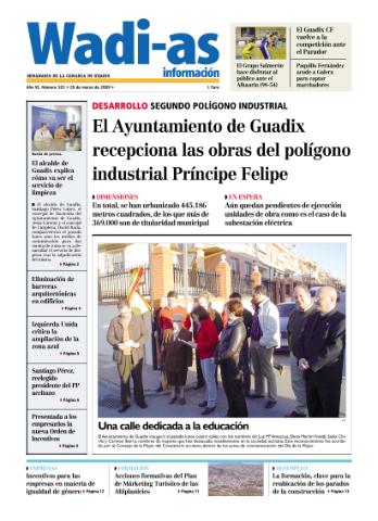 'Wadi-as información : periódico semanal de la comarca de Guadix.' - Año VI Número 363 - 2009 marzo 20