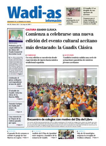'Wadi-as información : periódico semanal de la comarca de Guadix.' - Año VII Número 369 - 2009 mayo 01