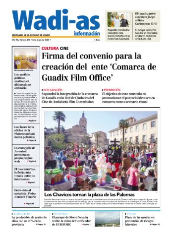 'Wadi-as información : periódico semanal de la comarca de Guadix.' - Año VII Número 370 - 2009 mayo 08