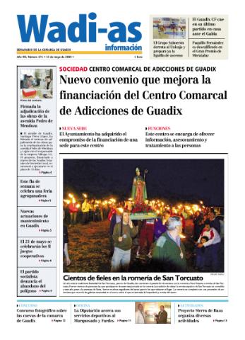 'Wadi-as información : periódico semanal de la comarca de Guadix.' - Año VII Número 371 - 2009 mayo 15
