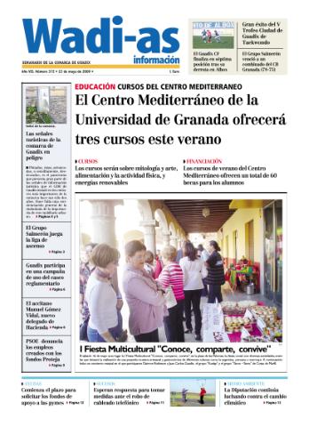 'Wadi-as información : periódico semanal de la comarca de Guadix.' - Año VII Número 372 - 2009 mayo 22