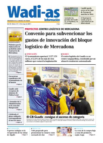 'Wadi-as información : periódico semanal de la comarca de Guadix.' - Año VII Número 373 - 2009 mayo 29