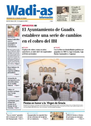 'Wadi-as información : periódico semanal de la comarca de Guadix.' - Año VII Número 385 - 2009 agosto 21
