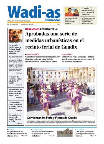 'Wadi-as información : periódico semanal de la comarca de Guadix.' - Año VII Número 387 - 2009 septiembre 04