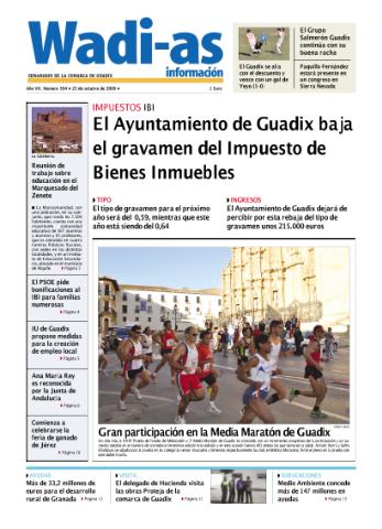 'Wadi-as información : periódico semanal de la comarca de Guadix.' - Año VII Número 394 - 2009 octubre 23