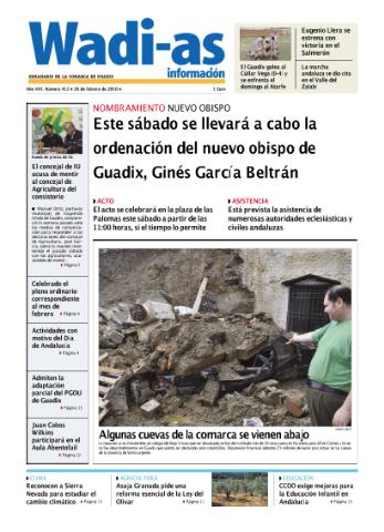 'Wadi-as información : periódico semanal de la comarca de Guadix.' - Año VII Número 412 - 2010 febrero 26