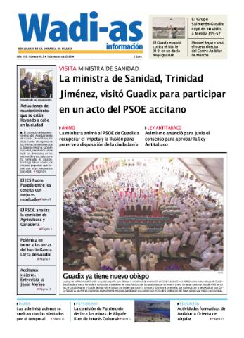 'Wadi-as información : periódico semanal de la comarca de Guadix.' - Año VII Número 413 - 2010 marzo 05
