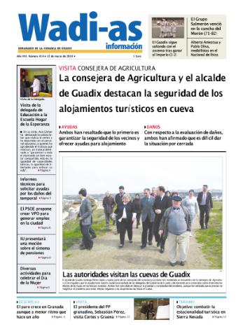 'Wadi-as información : periódico semanal de la comarca de Guadix.' - Año VII Número 414 - 2010 marzo 12