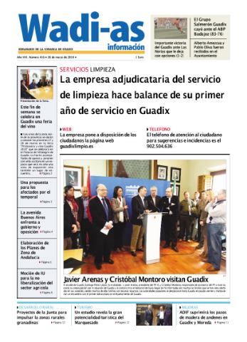 'Wadi-as información : periódico semanal de la comarca de Guadix.' - Año VII Número 416 - 2010 marzo 26