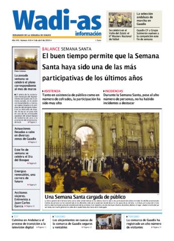 'Wadi-as información : periódico semanal de la comarca de Guadix.' - Año VII Número 418 - 2010 abril 09