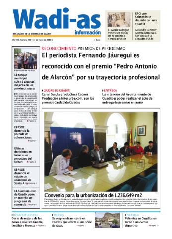 'Wadi-as información : periódico semanal de la comarca de Guadix.' - Año VIII Número 423 - 2010 mayo 14