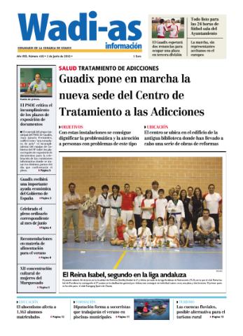 'Wadi-as información : periódico semanal de la comarca de Guadix.' - Año VIII Número 430 - 2010 julio 02