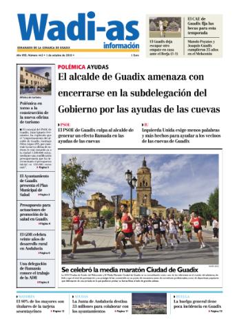 'Wadi-as información : periódico semanal de la comarca de Guadix.' - Año VIII Número 443 - 2010 octubre 01