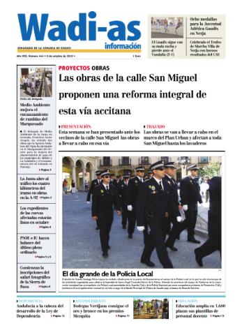 'Wadi-as información : periódico semanal de la comarca de Guadix.' - Año VIII Número 444 - 2010 octubre 08