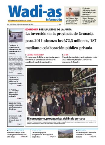 'Wadi-as información : periódico semanal de la comarca de Guadix.' - Año VIII Número 448 - 2010 noviembre 05