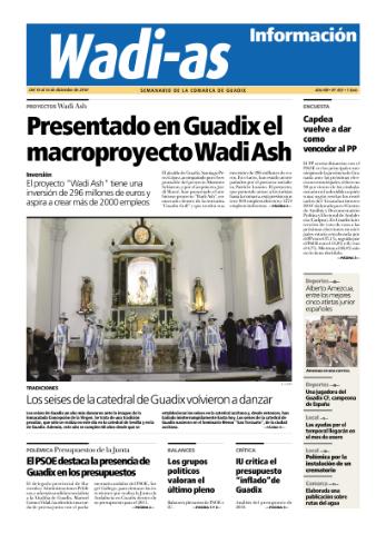 'Wadi-as información : periódico semanal de la comarca de Guadix.' - Año VIII Número 453 - 2010 diciembre 10