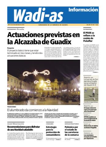 'Wadi-as información : periódico semanal de la comarca de Guadix.' - Año VIII Número 454 - 2010 diciembre 17
