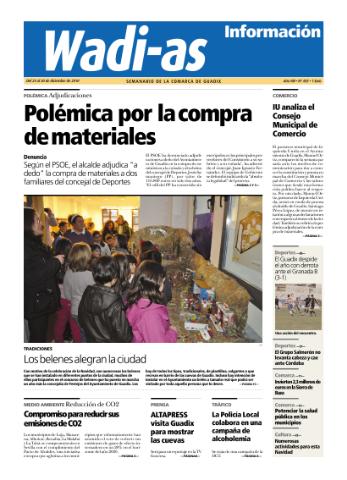 'Wadi-as información : periódico semanal de la comarca de Guadix.' - Año VIII Número 455 - 2010 diciembre 24