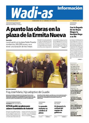'Wadi-as información : periódico semanal de la comarca de Guadix.' - Año VIII Número 457 - 2011 enero 07