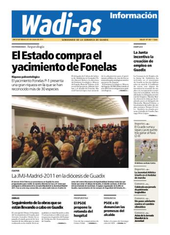 'Wadi-as información : periódico semanal de la comarca de Guadix.' - Año VIII Número 464 - 2011 febrero 25
