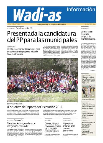 'Wadi-as información : periódico semanal de la comarca de Guadix.' - Año VIII Número 470 - 2011 abril 08