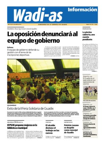 'Wadi-as información : periódico semanal de la comarca de Guadix.' - Año IX Número 471 - 2011 abril 15