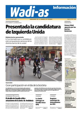 'Wadi-as información : periódico semanal de la comarca de Guadix.' - Año IX Número 474 - 2011 mayo 06