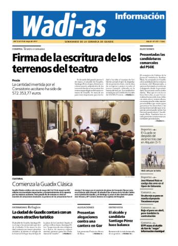 'Wadi-as información : periódico semanal de la comarca de Guadix.' - Año IX Número 475 - 2011 mayo 13