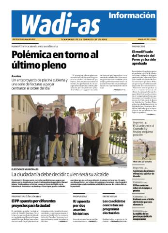 'Wadi-as información : periódico semanal de la comarca de Guadix.' - Año IX Número 476 - 2011 mayo 20